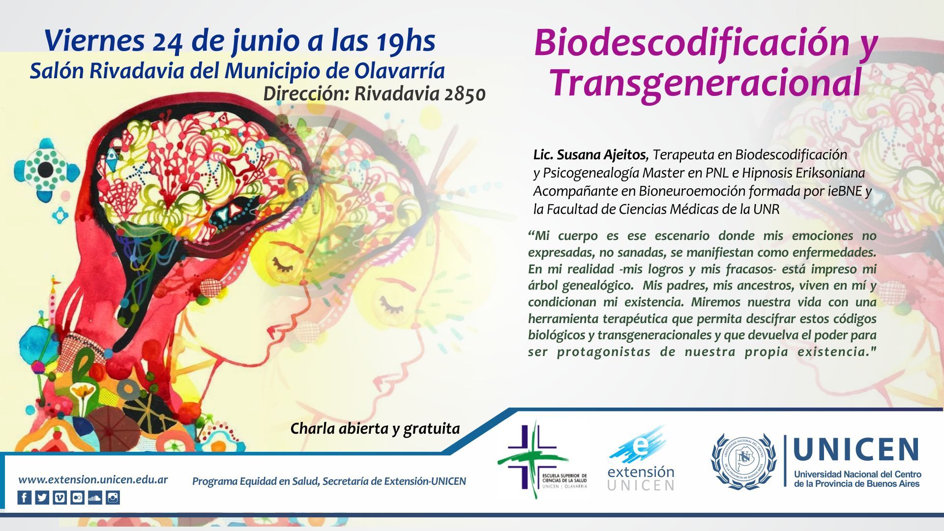Charla sobre biodescodificación | UNICEN
