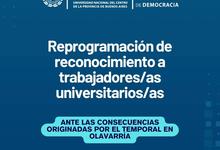 Reprogramación de reconocimiento a trabajadores universitarios