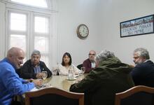 Rector Aba recibió a autoridades del Banco Provincia y de Exactas