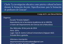 Escuela Sabato invita a charla sobre investigación educativa