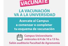 Vacunación va a la Universidad, en los campus de Tandil, Azul y Olavarría 