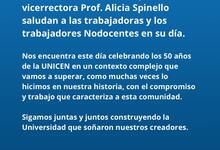 Rector y Vicerrectora saludan a las y los Nodocentes en su día