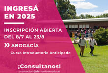 Ingreso anticipado para abogacía en Facultad de Derecho