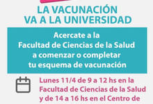 La Vacunación va a la Universidad, lunes 11 en Ciencias de la Salud