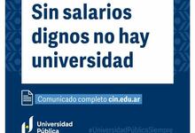 Comunicado: "Sin salarios dignos no hay Universidad"