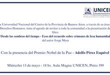 UNICEN a través de DDHH invita a presentación de libro con Pérez Esquivel