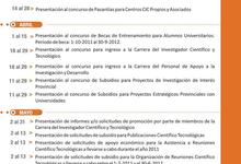 Confirman el calendario 2012 de la Comisión de Investigaciones Científicas