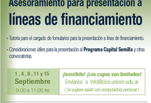 Asesoramiento para la presentación a líneas de financiamiento
