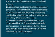 Rectoras y Rectores: la marcha del 23 "se realizará como estaba prevista"