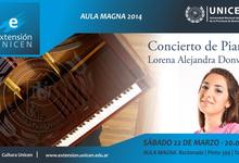 La pianista Lorena Donvito en el Aula Magna