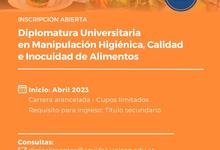 Diplomatura Universitaria en Manipulación Higiénica, Calidad e Inocuidad de Alimentos