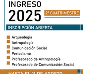 Inscripción para comenzar a estudiar carreras desde agosto en Sociales