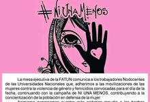 FATUN y ATUNCPBA adhieren al paro de mujeres y convocan a movilizarse en las sedes