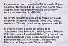 28/3: jornada de Universidades con perspectiva de género y diversidades