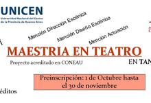 Abierta la inscripción  para la Maestría en Teatro a iniciarse en Abril 2012