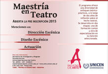 Arte inscribe para su Maestría en Teatro