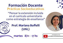 PSE: especialista de la UNL disertará sobre curricularización de la extensión