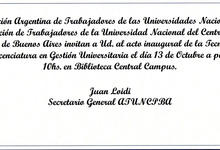 Invitación Acto Inaugural de TGU y LGU