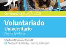 Convocatoria abierta proyectos de voluntariado de articulación con la escuela secundaria